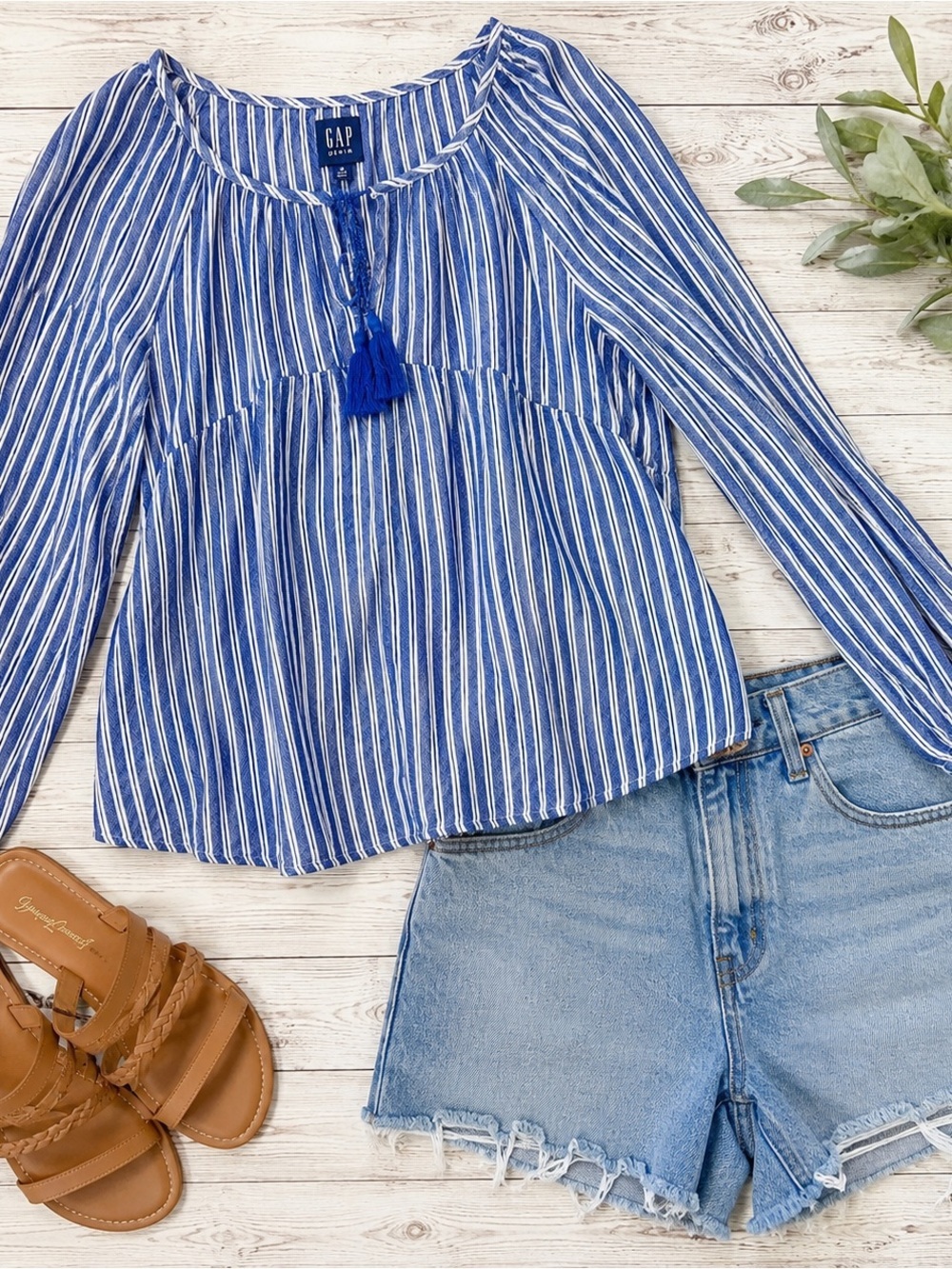 Old Navy | Blue and White Striped Blouse